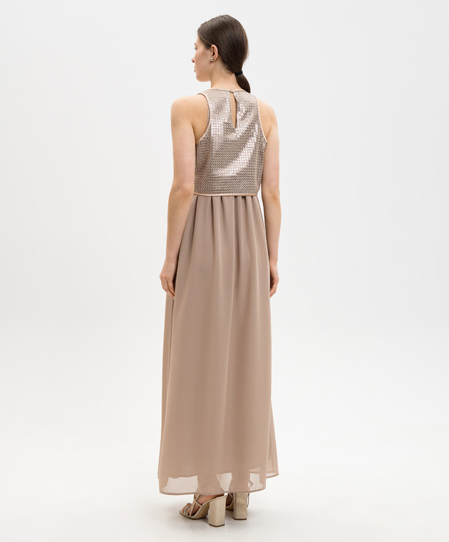 Peserico Бежевое платье с шелком двойной конструкции A0200806814 изображение 3