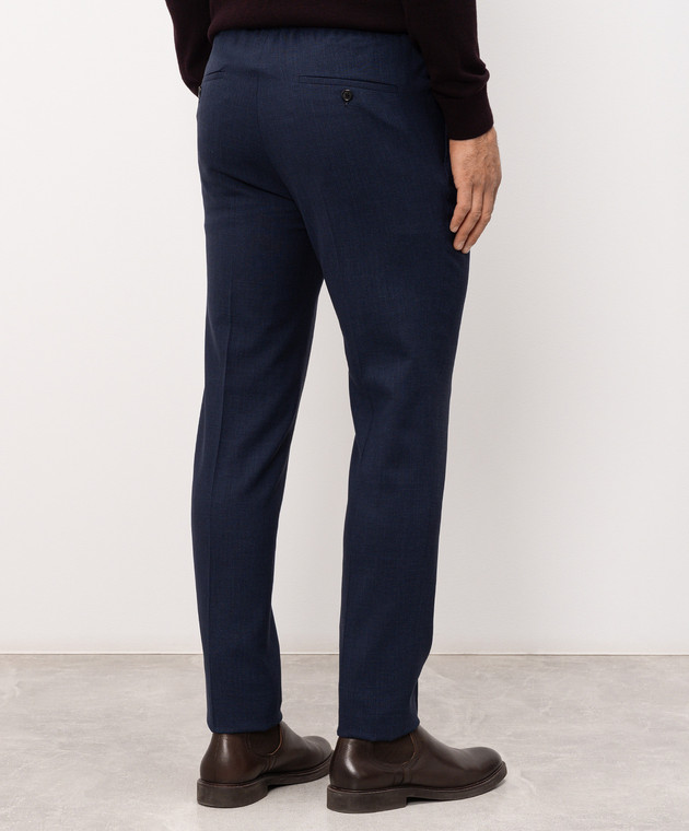 Slowear Синие брюки из шерсти, шелка и льна 1T007790490 изображение 4