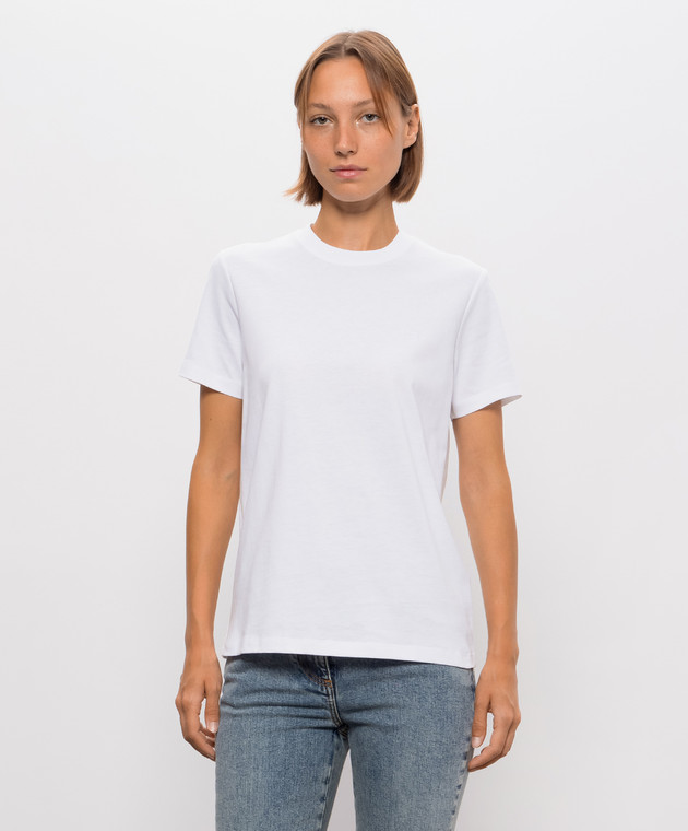Balmain Белая футболка с вышивкой монограммы TS0000000016 изображение 3