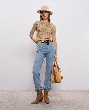 Ermanno Scervino Бежевий топ з кристалами D485L317CTYLE