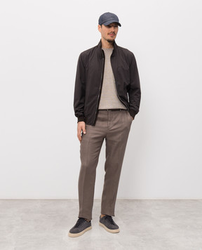 Enrico Mandelli Коричнева куртка з вишивкою логотипа 3T505A519V