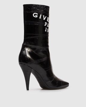 Givenchy Черные кожаные ботильоны с логотипом BE605FE2FQ