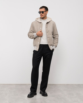 Cashmere&Whiskey Бежева укорочена дублянка з капюшоном DF901