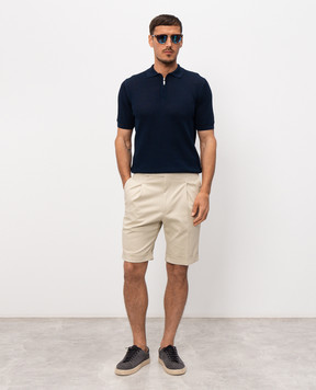 Pini Parma Синее поло с молнией POLRIBZIPBL