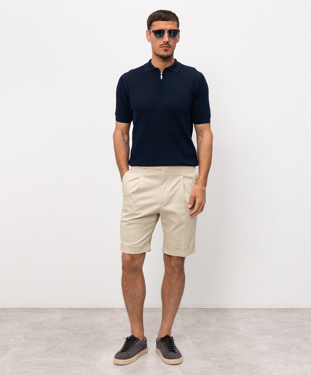 Pini Parma Синє поло з блискавкою POLRIBZIPBL зображення 2