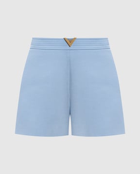Valentino Блакитні шорти з вовною та шовком з логотипом 8B3RF3501CF