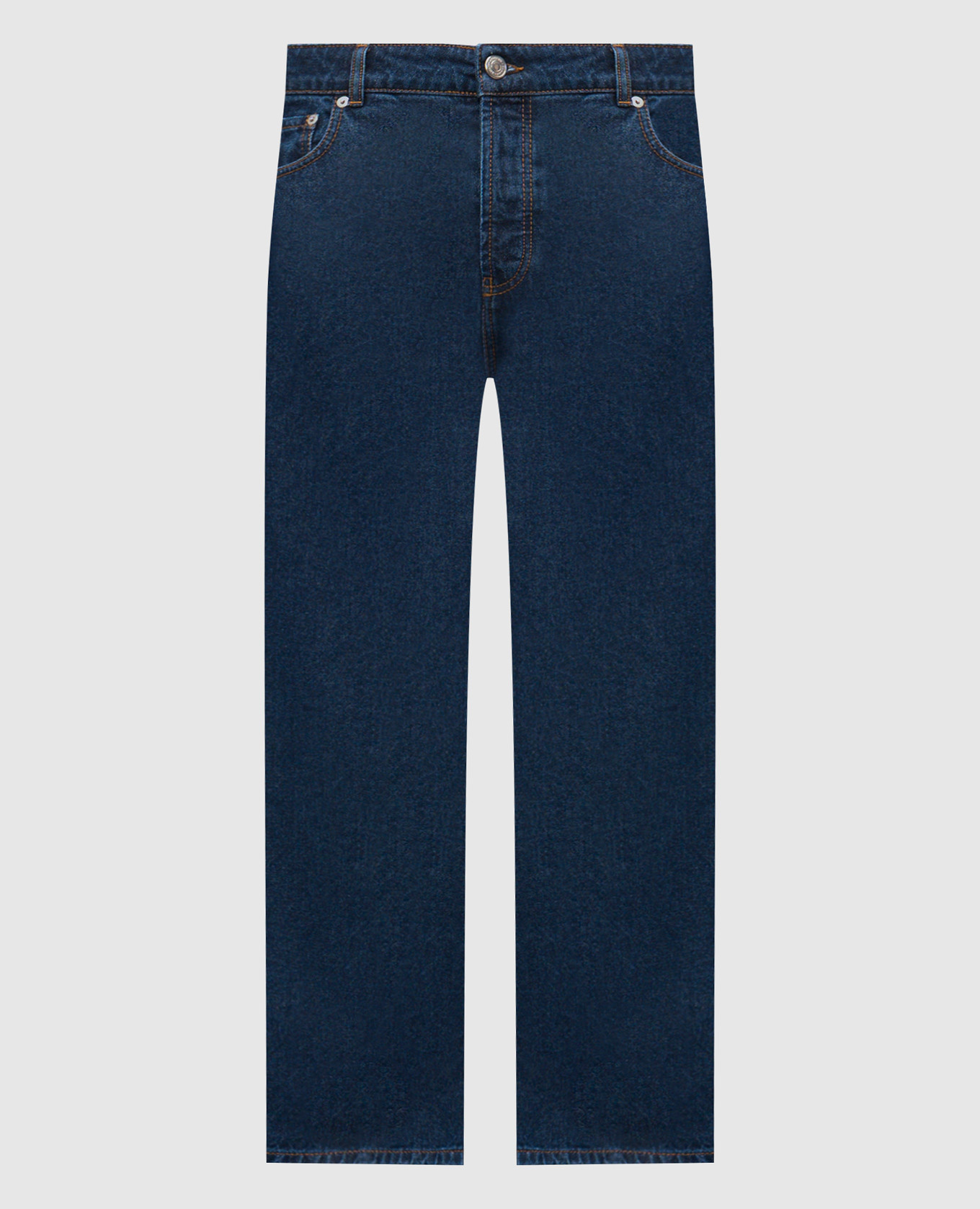 

Синие джинсы с логотип патч, Синий, Широкие джинсы