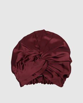 Dore & Rose Шапочка для сну бордового кольору із шовку PREMIUMSILKBONNET