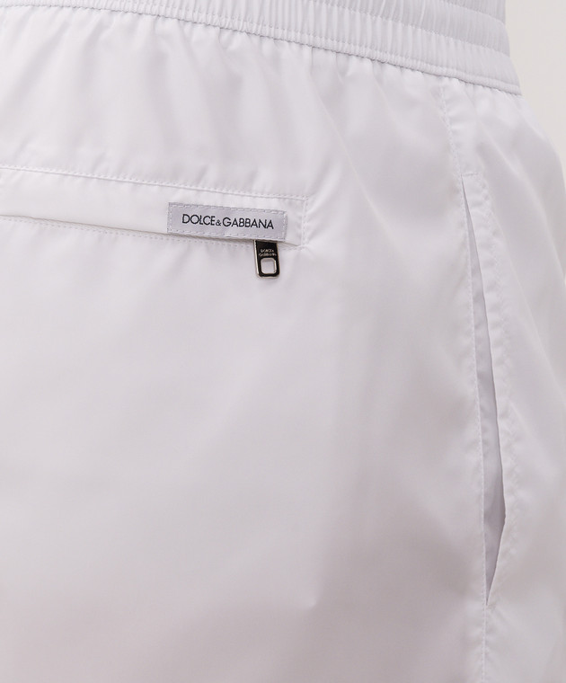 Dolce&Gabbana Белые шорты для плавания с нашивкой логотипа M4F62TON0DK изображение 4