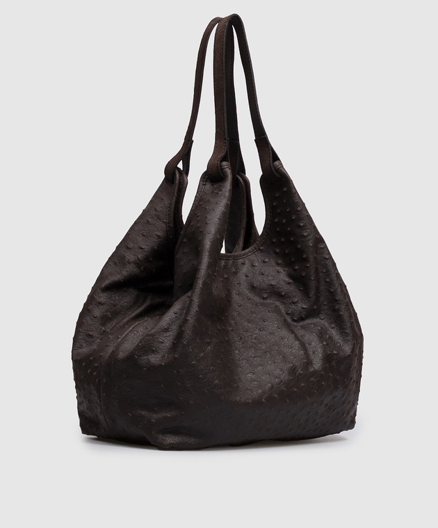 Gianni Chiarini Коричнева шкіряна сумка-тоут Dua BS12670STEMU зображення 3