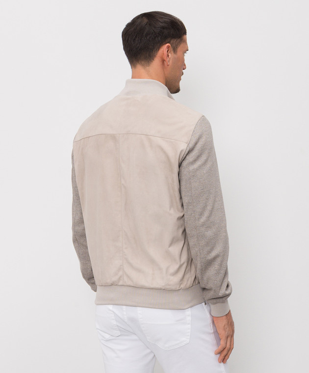 Enrico Mandelli Бежевая комбинированная куртка 3T907A7405 изображение 4