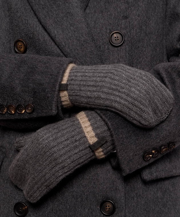 Brunello Cucinelli Серые перчатки из кашемира M12504999 изображение 2