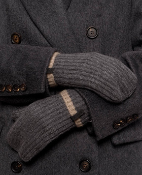 Brunello Cucinelli Серые перчатки из кашемира M12504999
