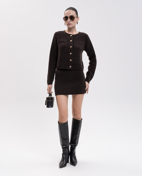 Allude Коричнева спідниця міні з фактурним візерунком 26517114