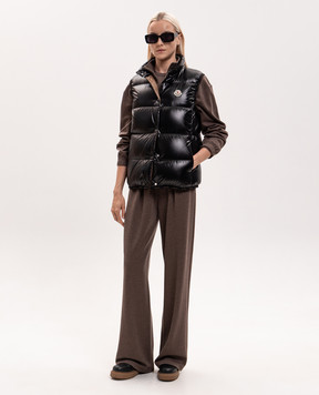 Moncler Черный пуховый жилет Badia с нашивкой логотипа L20931A001415963V