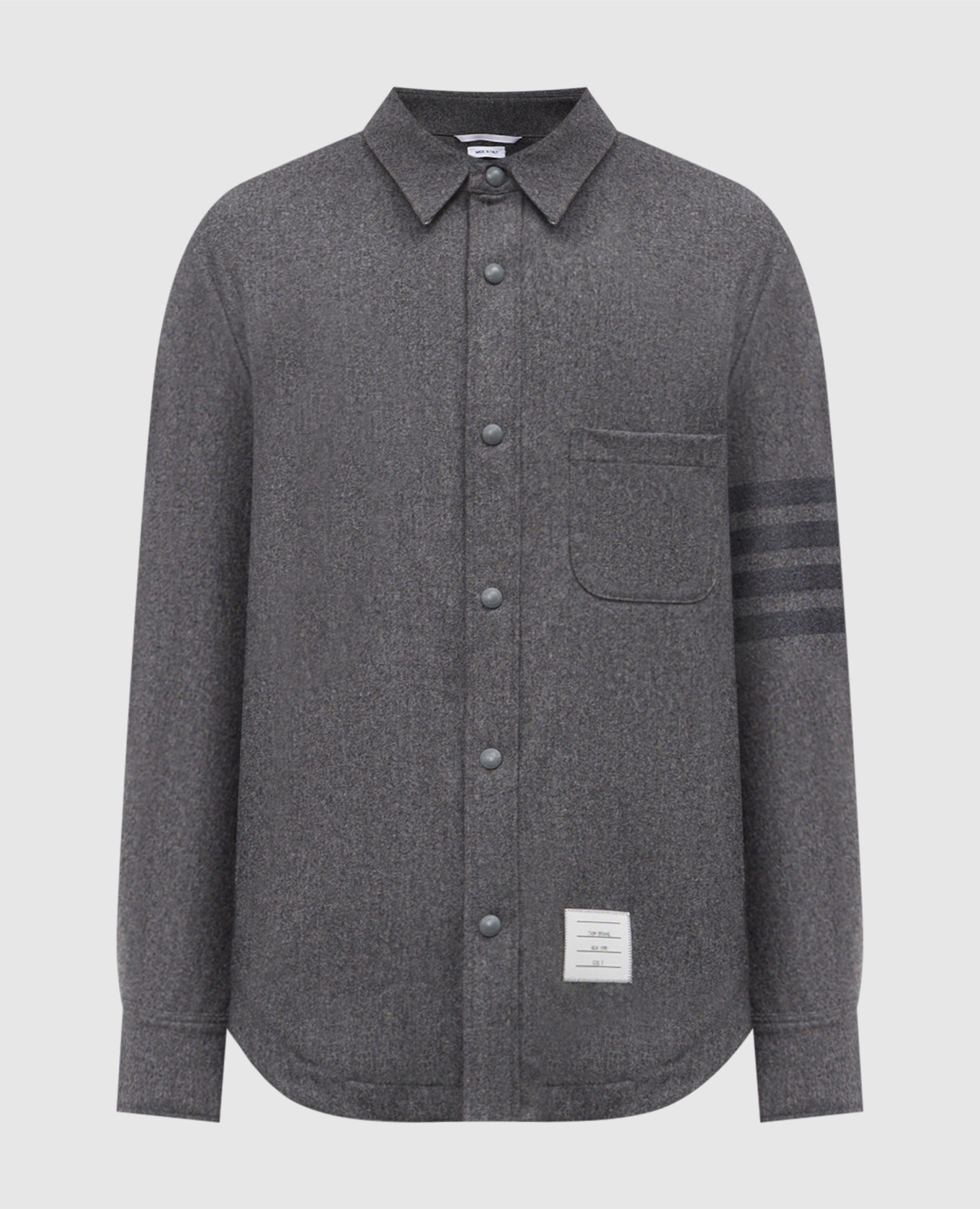 

Серая куртка в стиле рубашки из шерсти и кашемира, Серый, Куртки