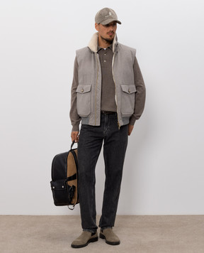 Brunello Cucinelli Поло з кашеміру коричневого кольору M2200295