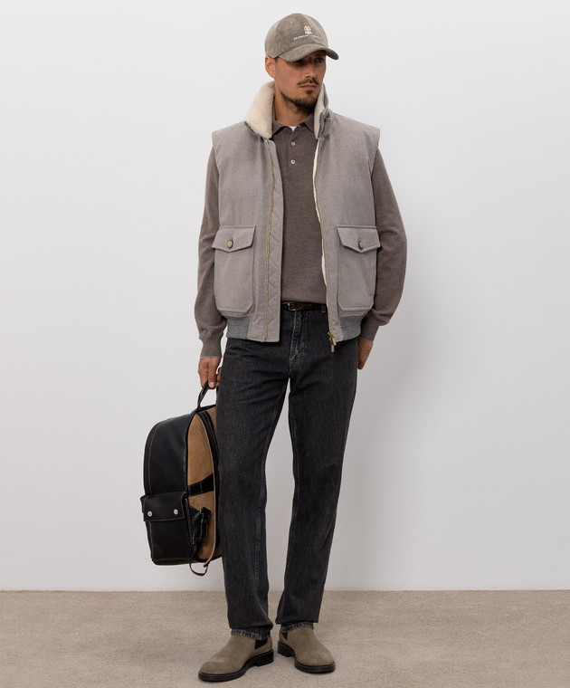 Brunello Cucinelli Поло из кашемира коричневого цвета M2200295 изображение 2