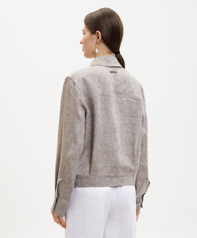 Peserico Бежева куртка з льону S25080D02600 зображення 4