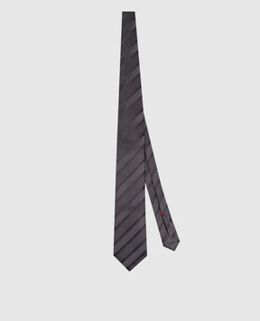 Brunello Cucinelli Серый галстук из шелка в полоску MR8460018P