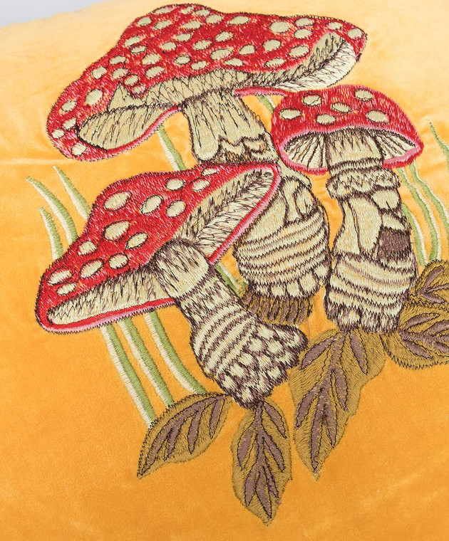 Les Ottomans Оранжевая бархатная декоративная подушка с вышивкой EBC4150X50 изображение 2