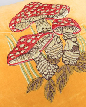 Les Ottomans Оранжевая бархатная декоративная подушка с вышивкой EBC4150X50