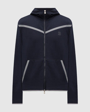 Brunello Cucinelli Синяя спортивная куртка с принтом эмблемы MM8433376G