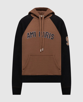 Ami Paris Кориченеве худі з логотипом HSW768747