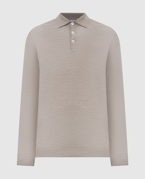 Brunello Cucinelli Меланжевое поло серого цвета из шерсти и кашемира M2400295