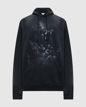 Vetements Чорне худі з принтом ME76HD192BX