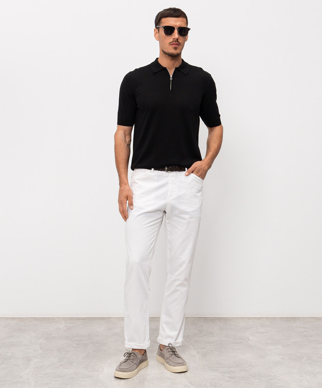 Cashmere&Whiskey Чорне поло з шовком M54251031 зображення 2