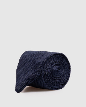Brunello Cucinelli Синий галстук из шелка MY8640018