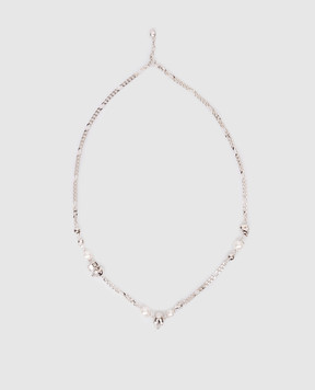 Alexander McQueen Серебристая цепочка с черепами с палладиевым покрытием 836692J16PA