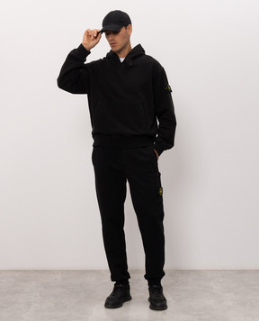Stone Island Чорне худі з патчем логотипа L2S156100023S0A20