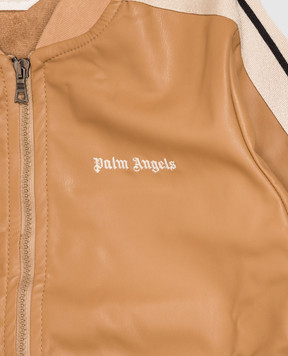 Palm Angels Детская коричневая спортивная куртка с вышивкой логотипа F6PAJBJK163