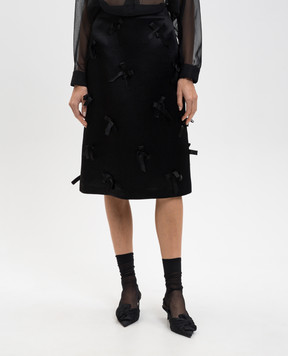 Jil Sander Черная юбка с бантами J03MA0270J75001