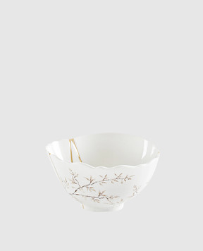 SELETTI Белая фарфоровая пиала Kintsugi с позолотой 09631