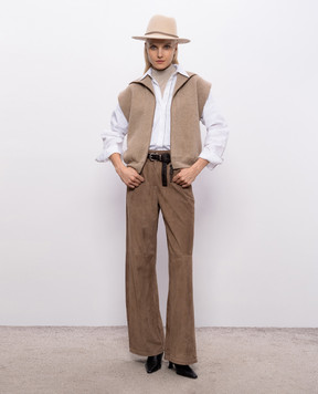 Brunello Cucinelli Коричневий жилет з кашеміру M12237846P