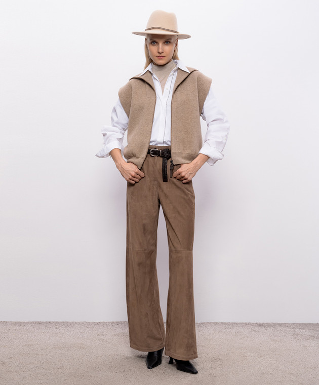 Brunello Cucinelli Коричневый жилет из кашемира M12237846P изображение 2