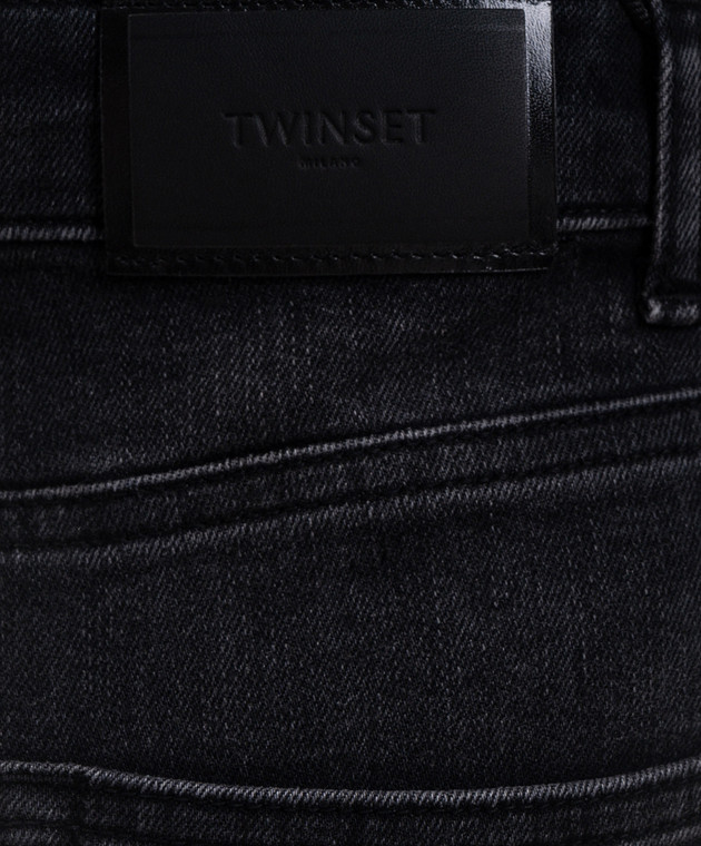 Twinset Серые джинсы-клеш с эффектом потере 262TP2561 изображение 5