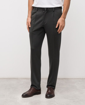 Stefano Ricci Зелені штани з вовни з логотипом M1T81A0024W0001D