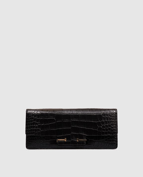Tom Ford Чорна шкіряна сумка AUBE E/W з тисненням під шкіру крокодила L1899LCL607P
