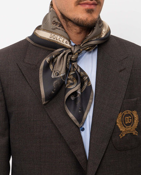 Dolce&Gabbana Хустка із шовку в брендовий принт GQ348EHI12A