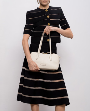 Gianni Chiarini Шкіряна сумка Aryna кольору айворі з логотипом BS11799COMMGRN