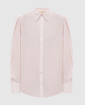 Twinset Рожева сорочка в смужку з люрексом 261TE2081