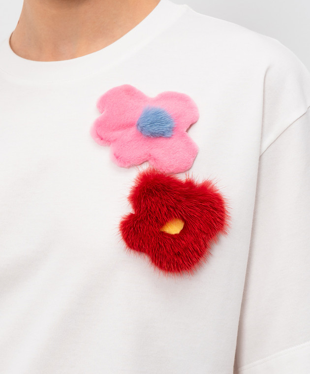 Fendi Біла футболка із брошками FS9776AOUH зображення 5