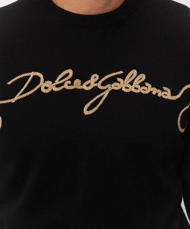Dolce&Gabbana Чорний джемпер з вовни GXX02ZJDVIR зображення 5