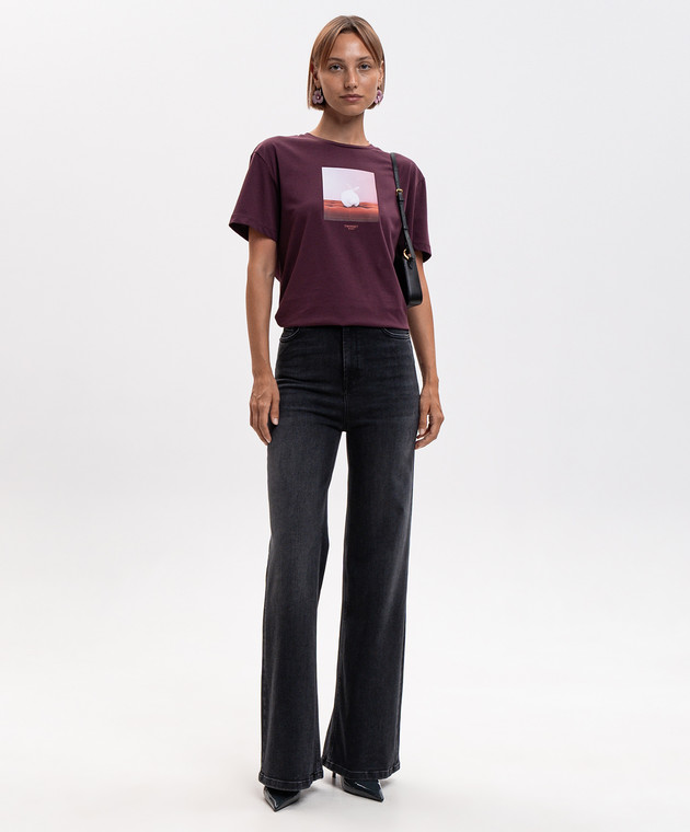 Twinset Фиолетовая футболка с принтом 262TF2090 изображение 2
