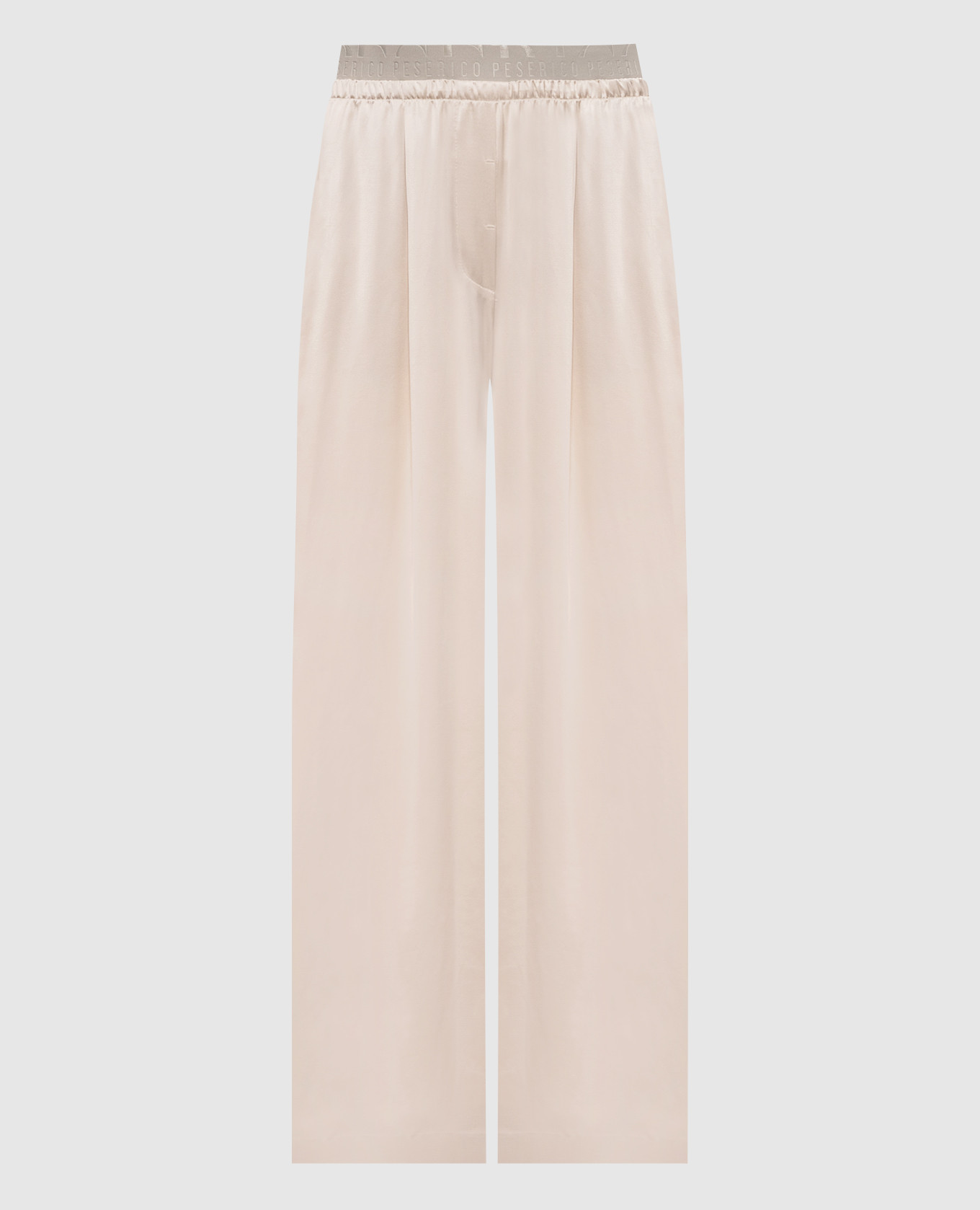 Бежевые брюки с логотипом