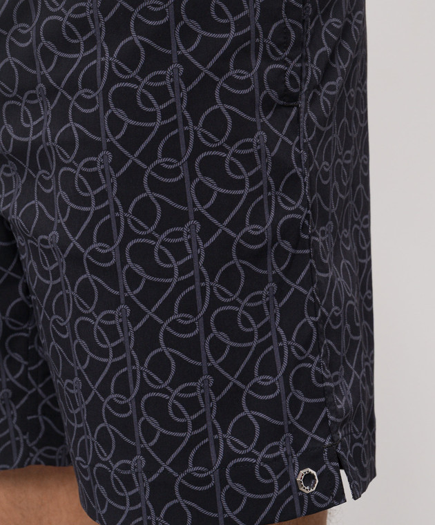 Stefano Ricci Чорні шорти для плавання в принт M6B6200070B65405 зображення 4